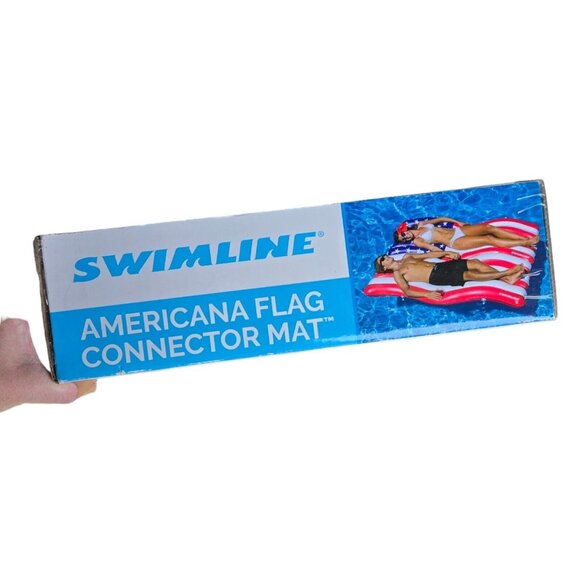 Swimline Set of 2 American Flag 72.5"  Connector Floats Mats Patriotic Ergo Wave - Picture 5 of 7